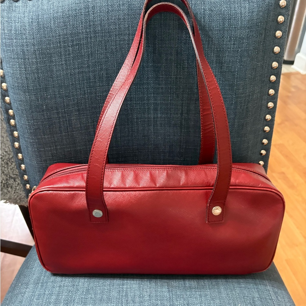 Burberry Red Leather Shoulder Bag